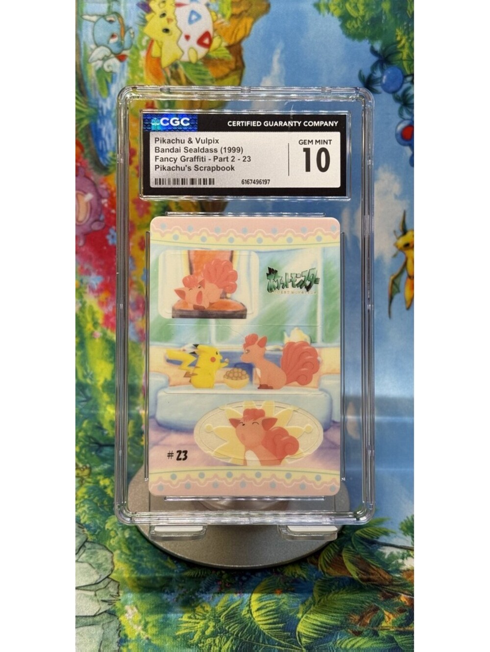 Pikachu & Vulpix Bandai Sealdass #23 1999 CGC 10